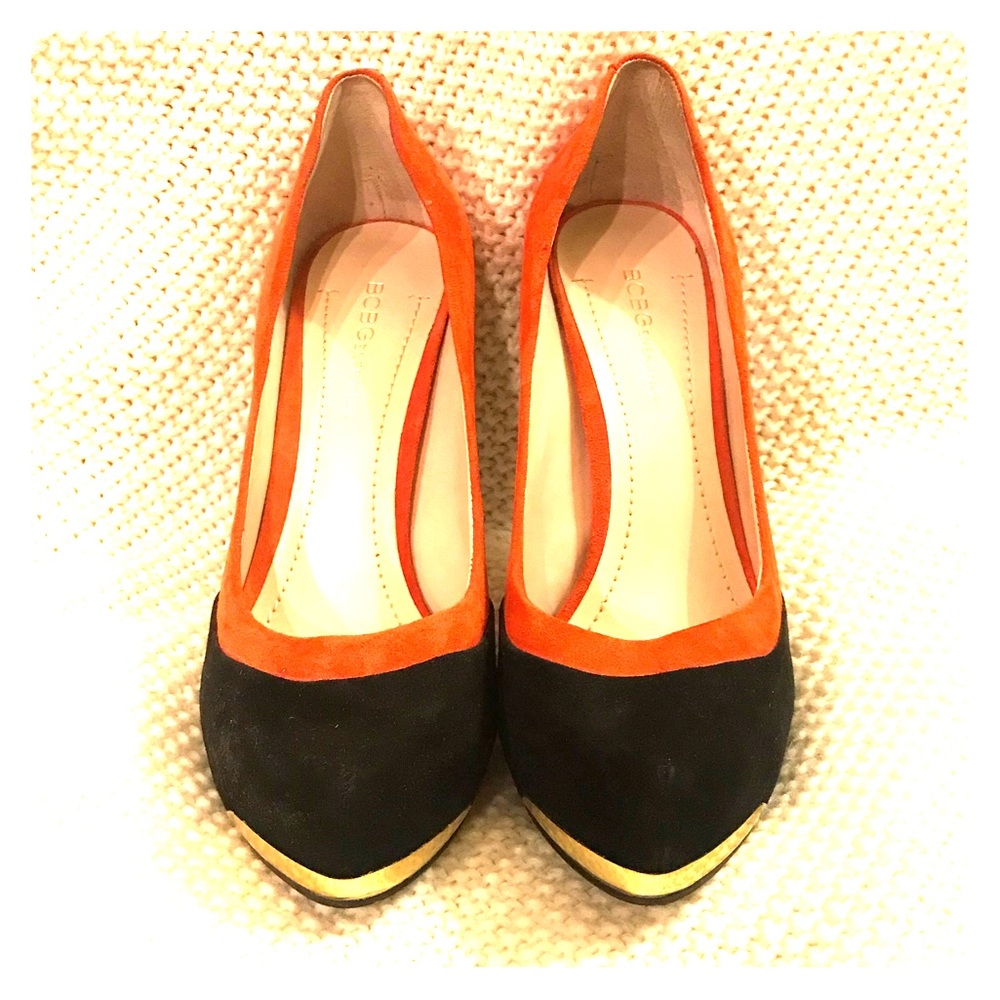 BCBGeneration Orange&Black High Heels— like new!
